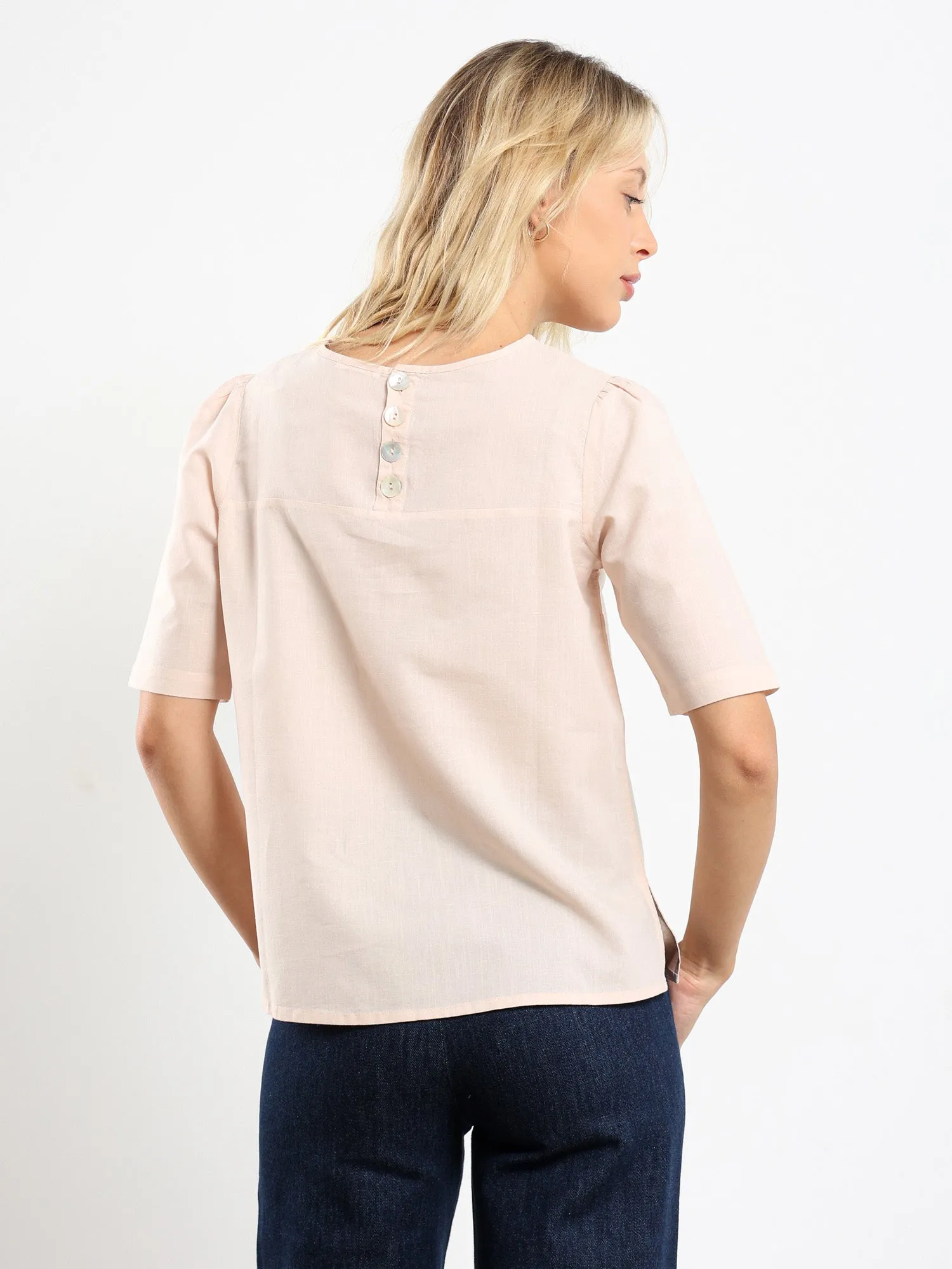 Bilal Short Sleeve Back Button Top