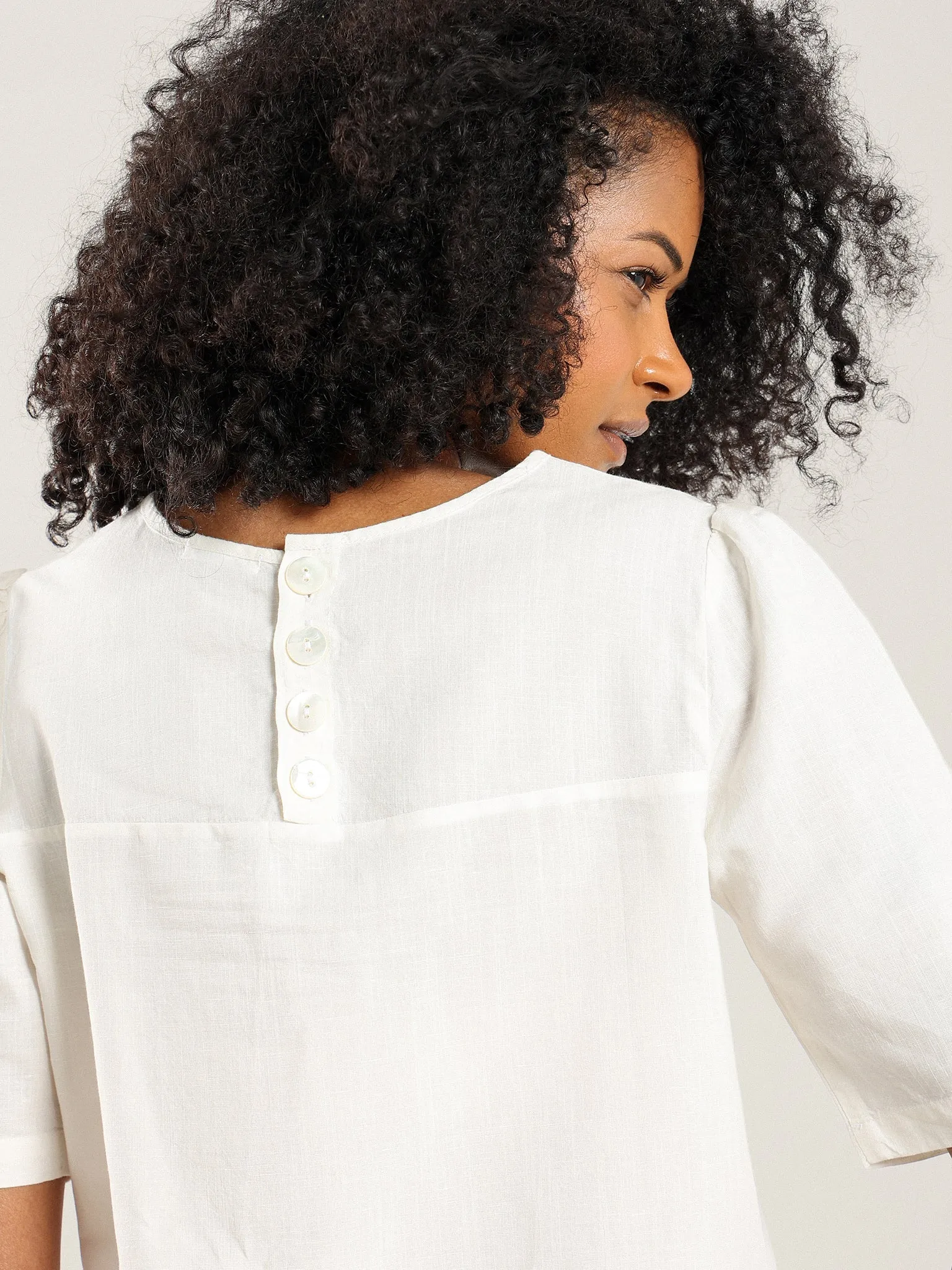 Bilal Short Sleeve Back Button Top