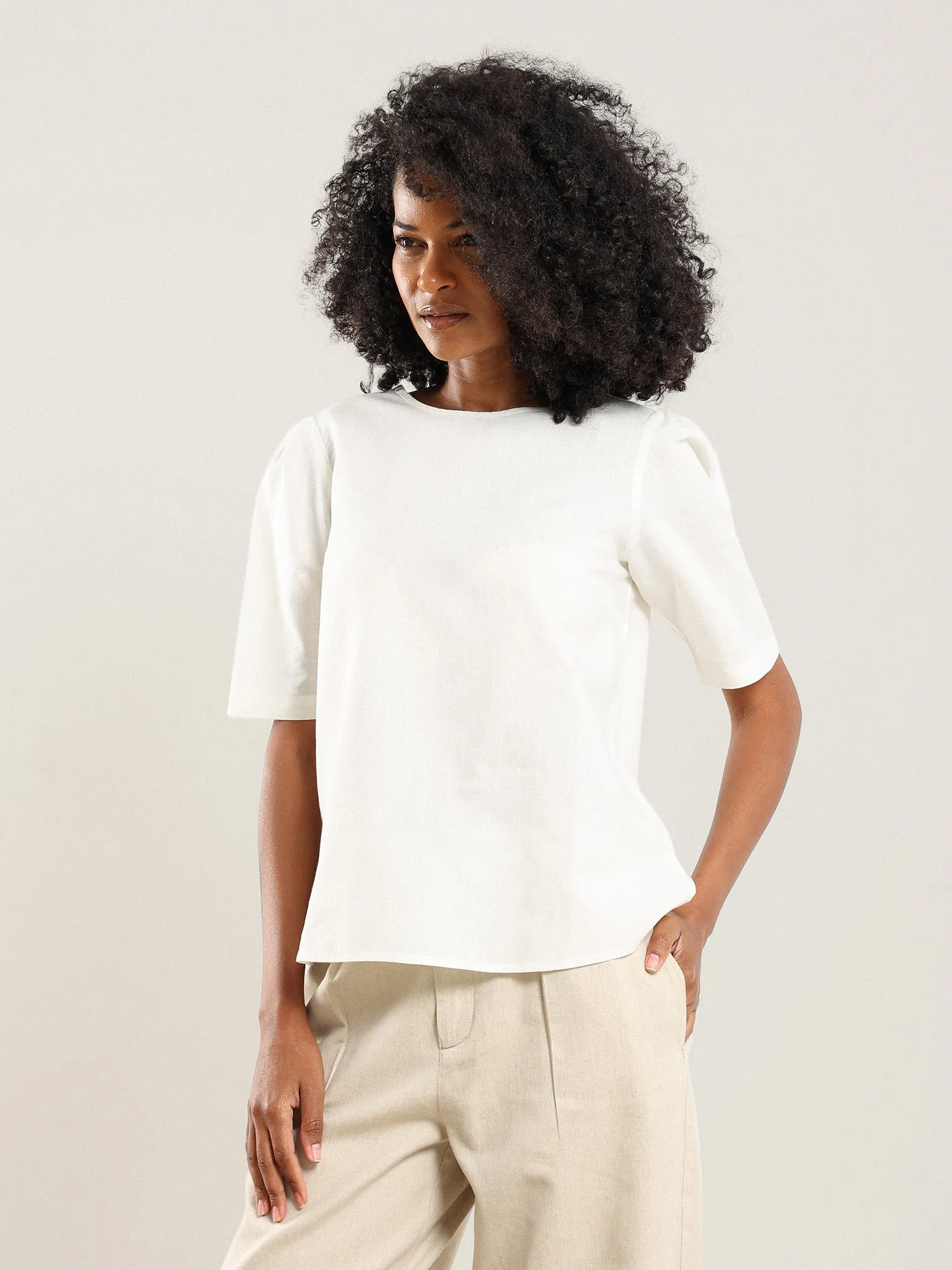 Bilal Short Sleeve Back Button Top