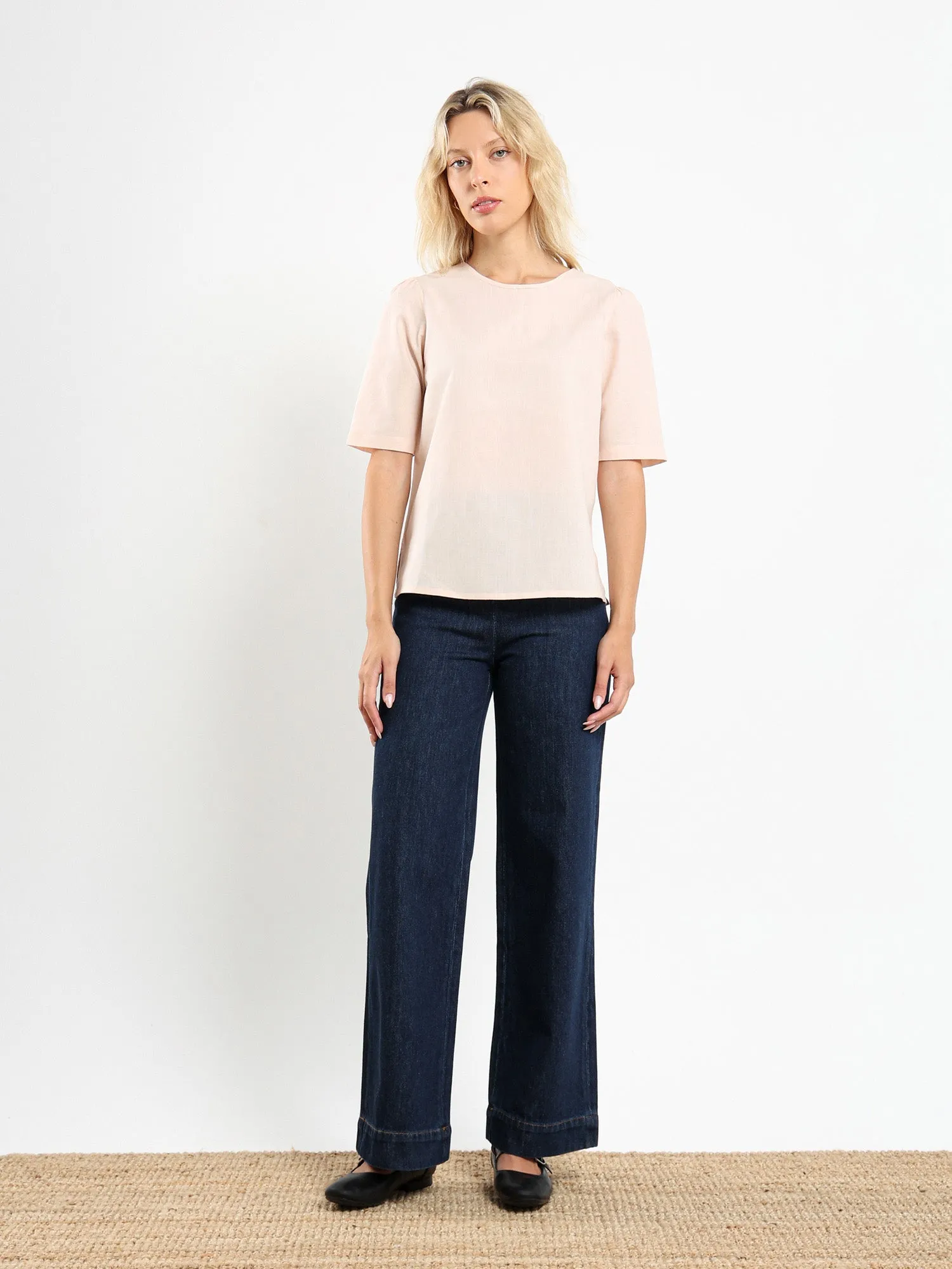 Bilal Short Sleeve Back Button Top