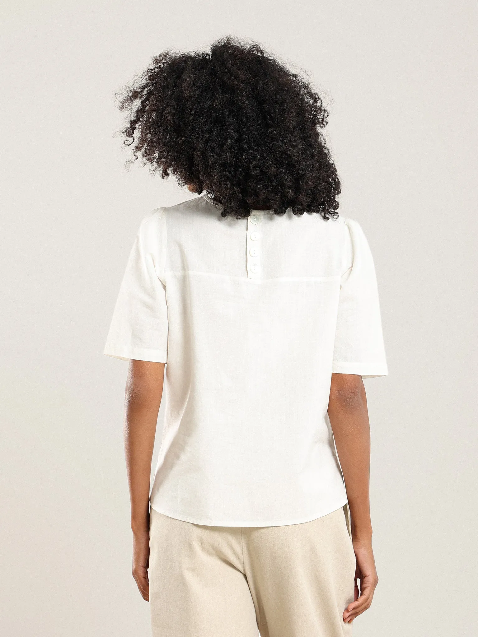 Bilal Short Sleeve Back Button Top