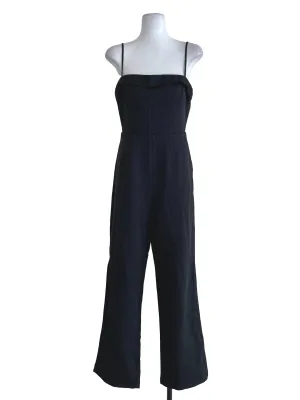 Black Rolled Side Slit Jumpsuit