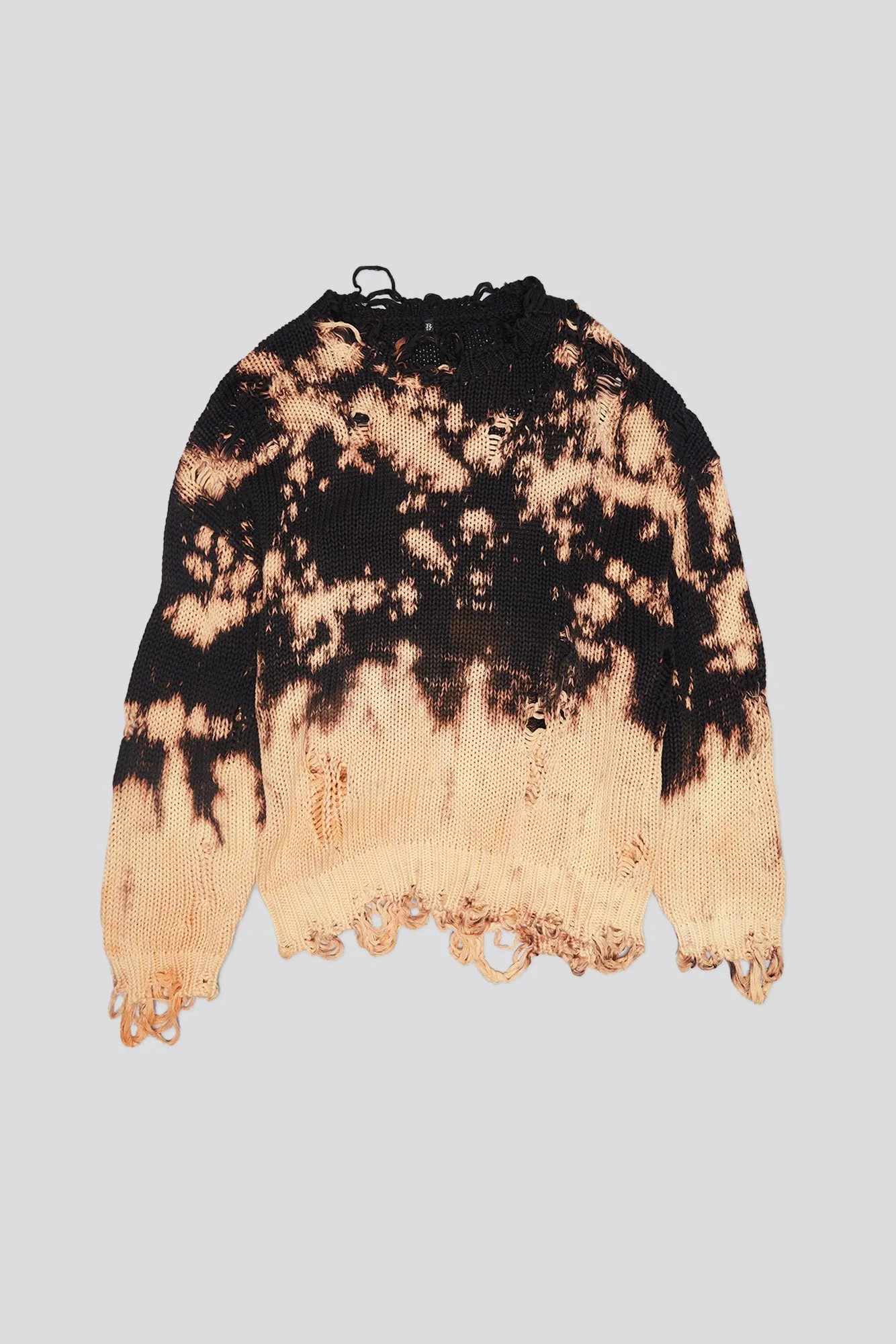 BLEACHED OVERSIZED SWEATER - BLEACHED BLACK