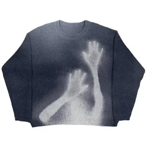 Blue and White Sweater