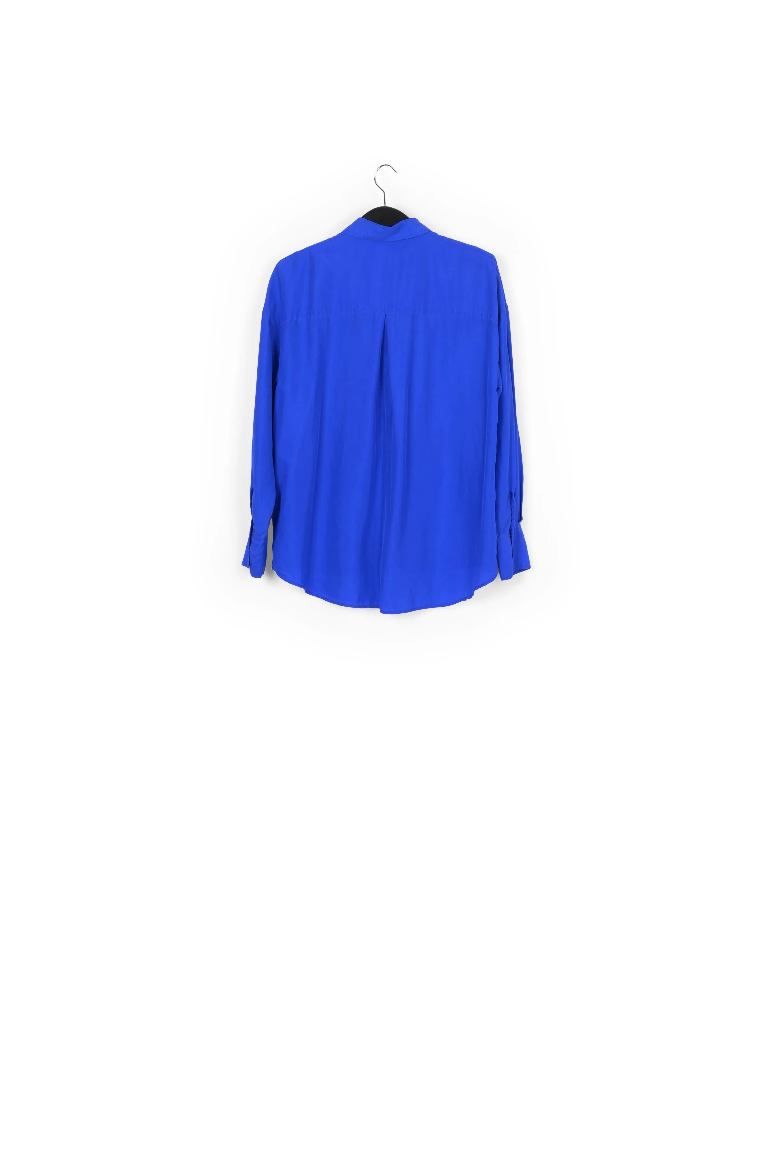 Blue loose-fit silk shirt