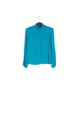 Blue loose-fit top