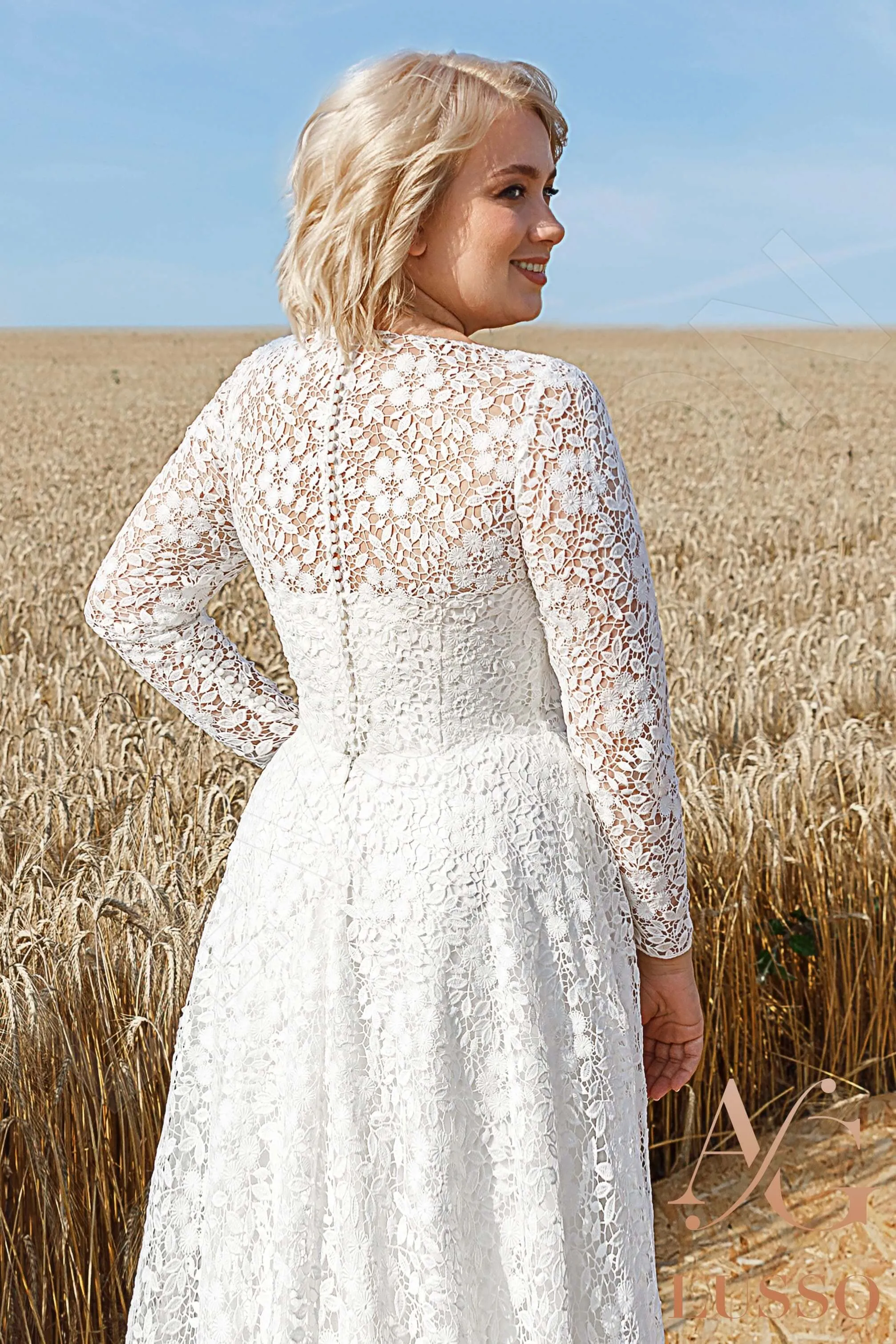 Brissa A-line Jewel Ivory Wedding dress