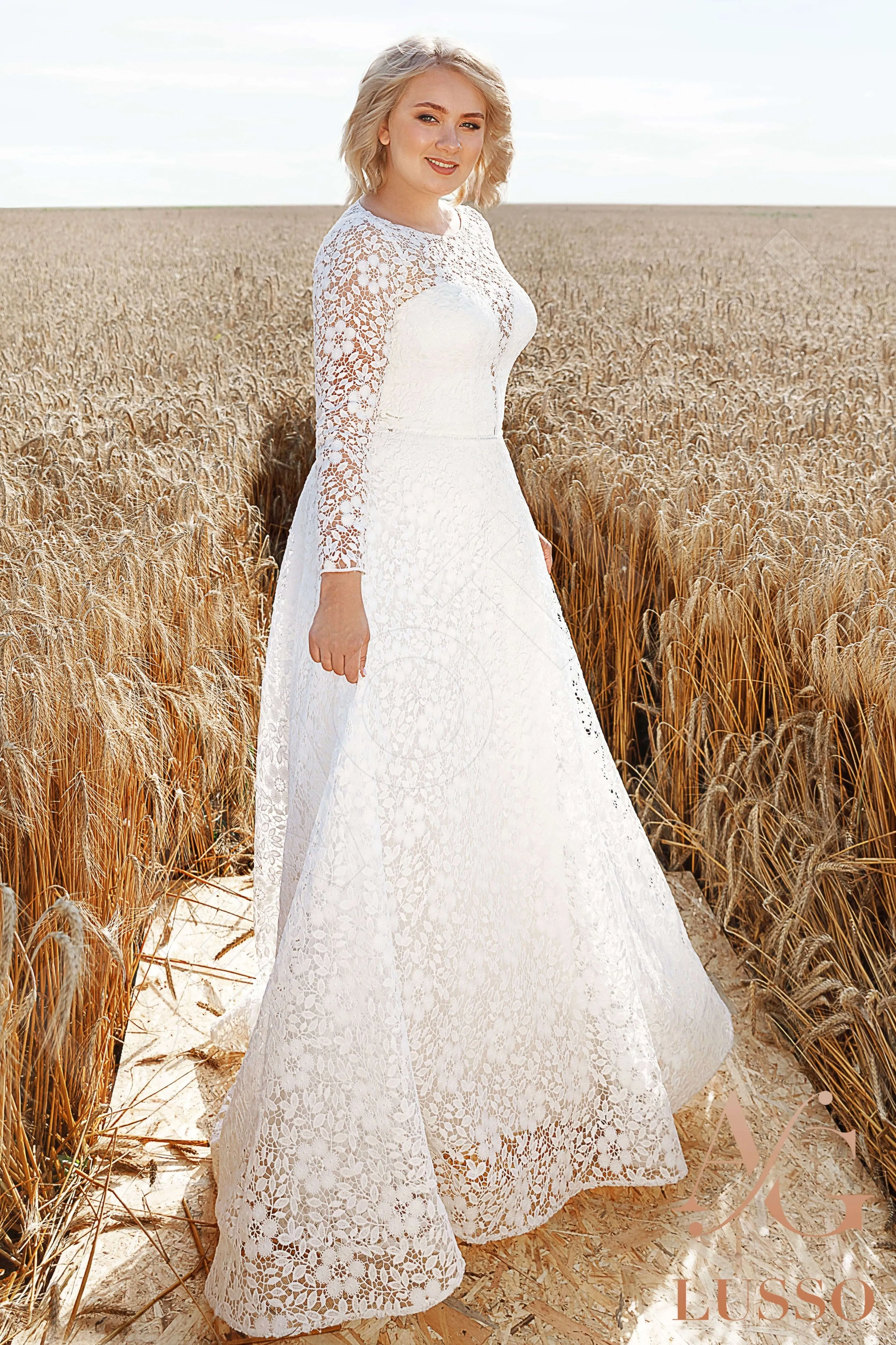 Brissa A-line Jewel Ivory Wedding dress