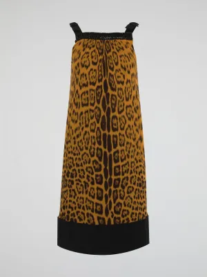Brown Leopard Print Shift Dress