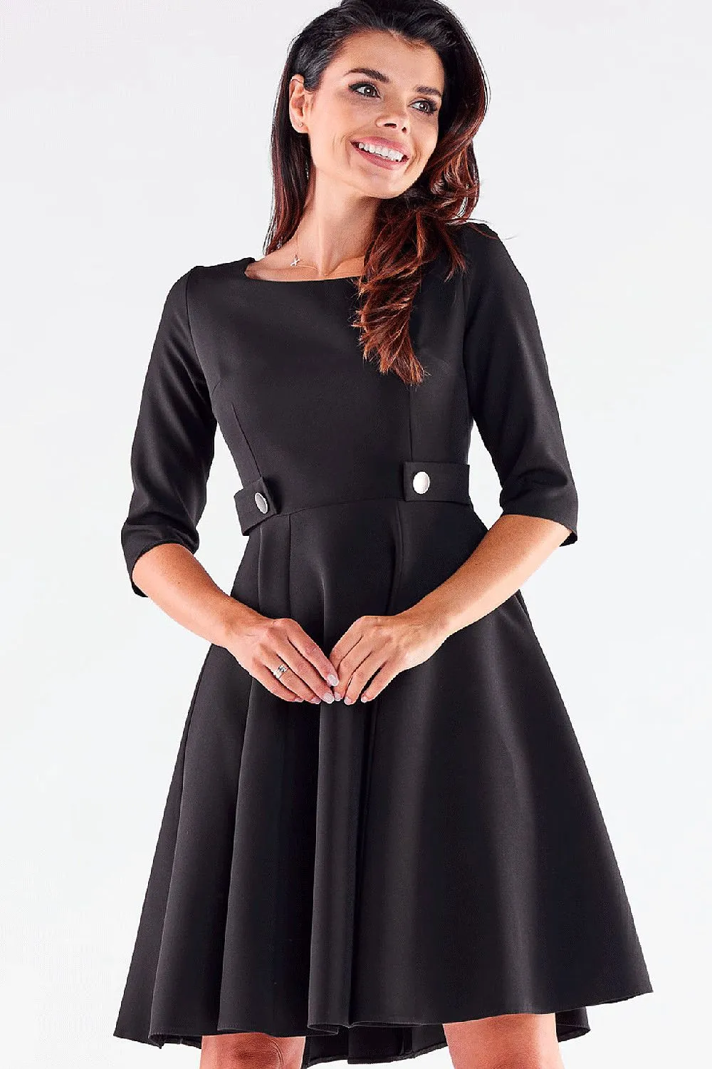 Button-Detail A-Line Dress