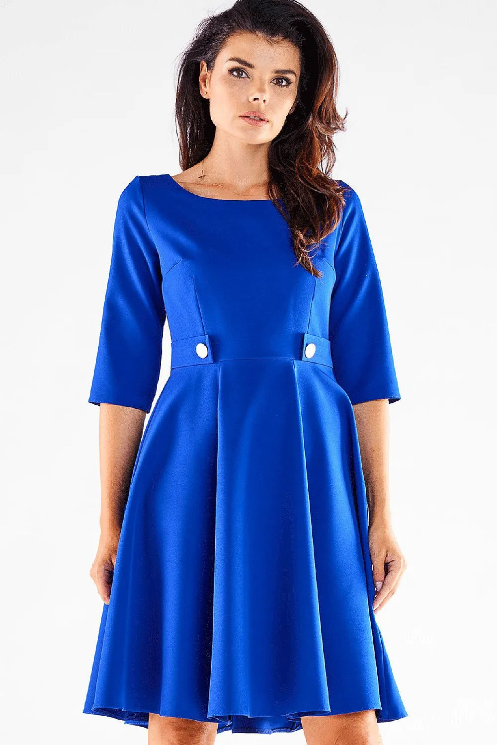 Button-Detail A-Line Dress