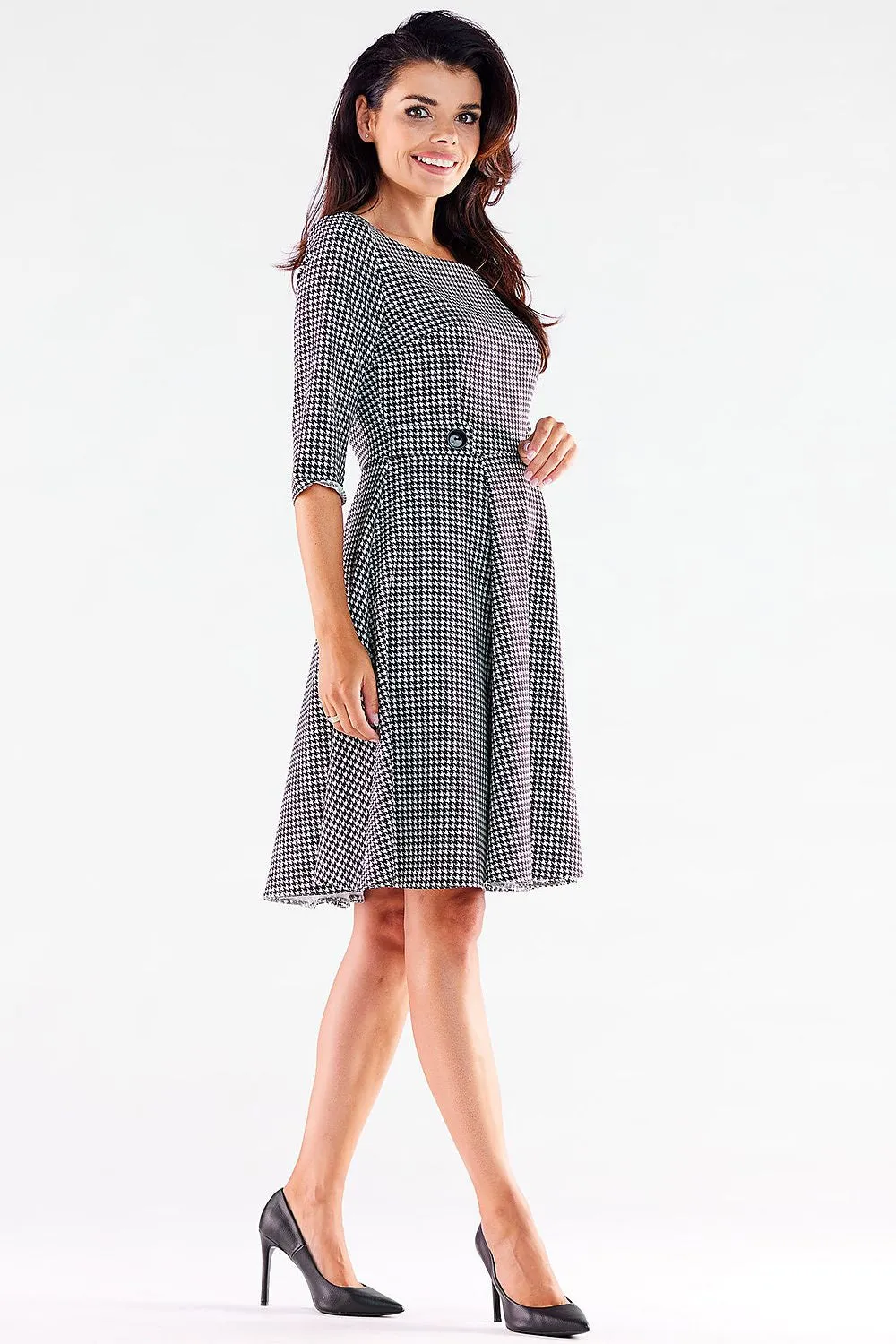 Button-Detail A-Line Dress
