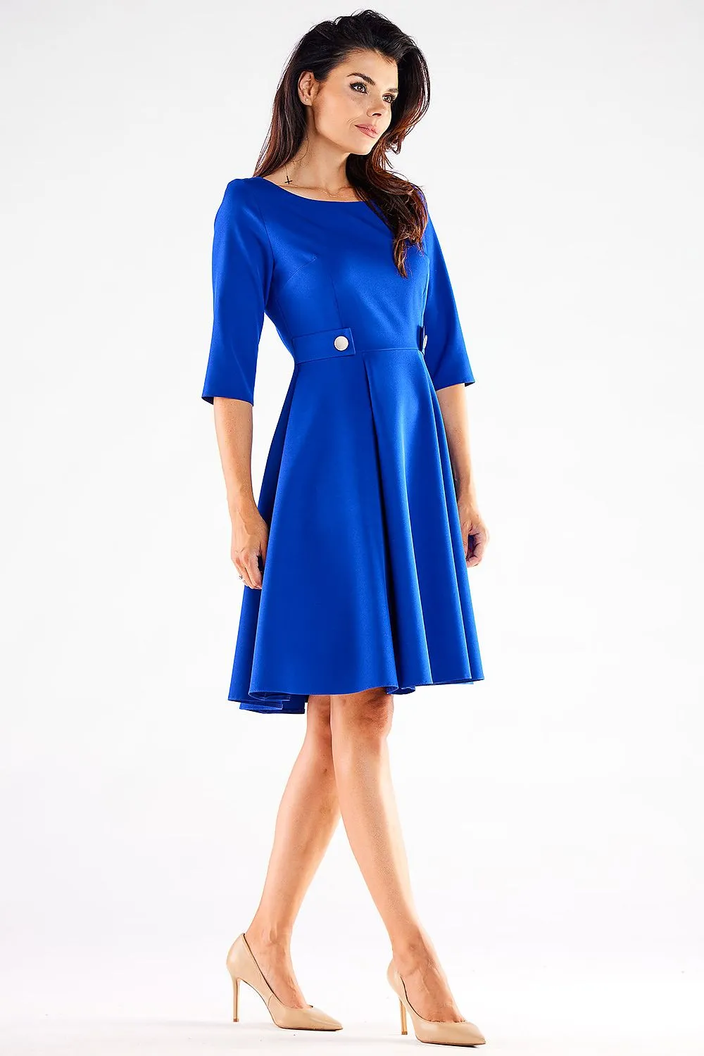Button-Detail A-Line Dress