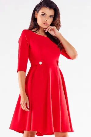 Button-Detail A-Line Dress