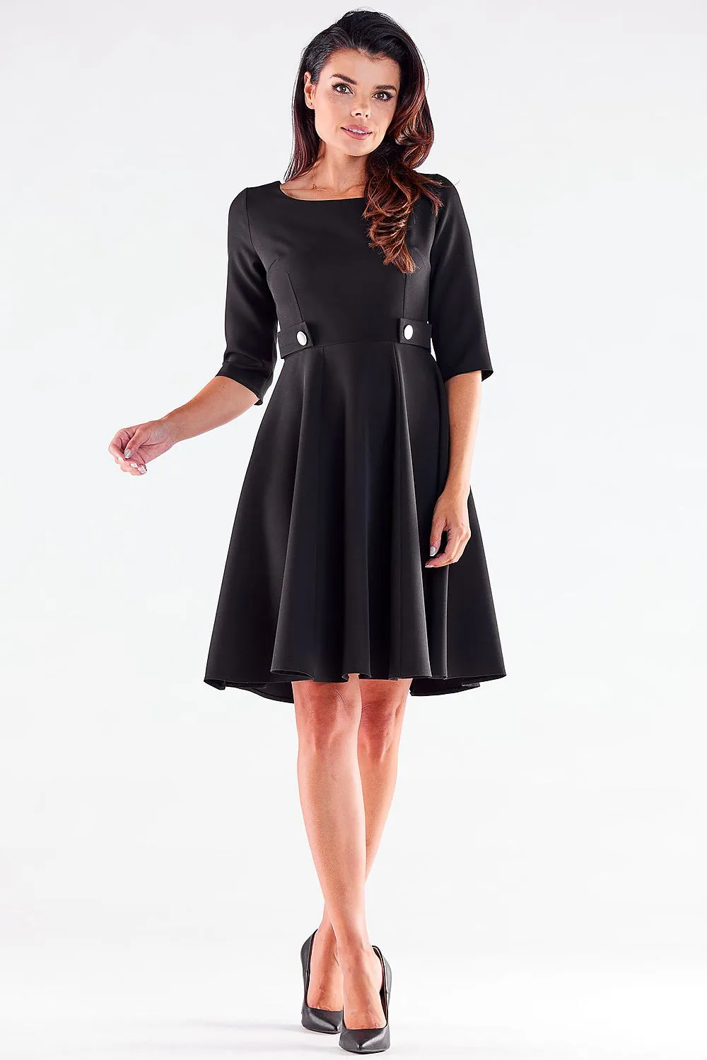 Button-Detail A-Line Dress