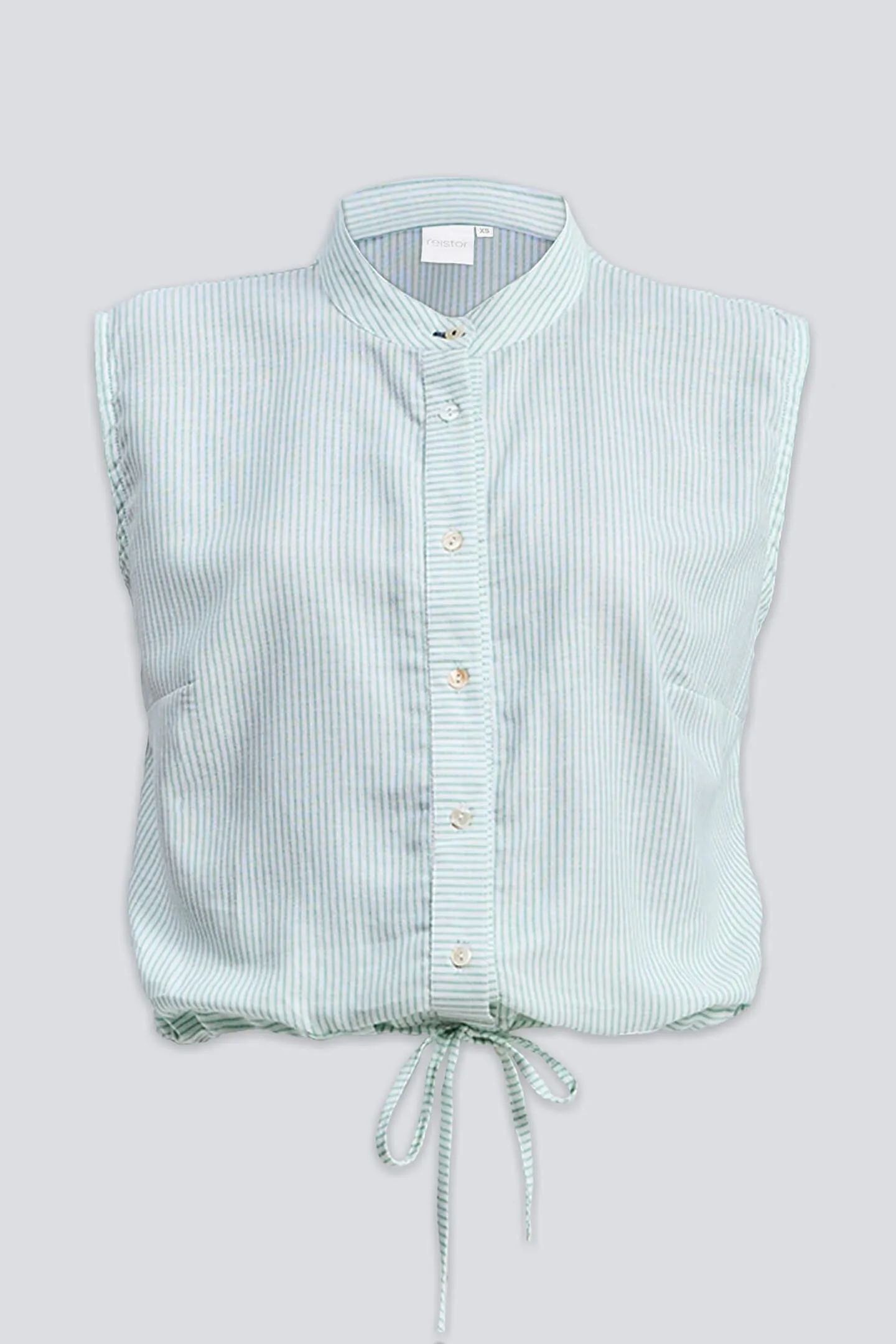 Button Down Shirt with Drawstring Waist