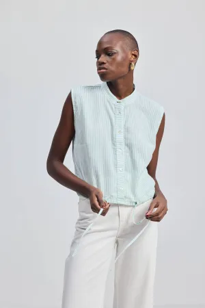 Button Down Shirt with Drawstring Waist
