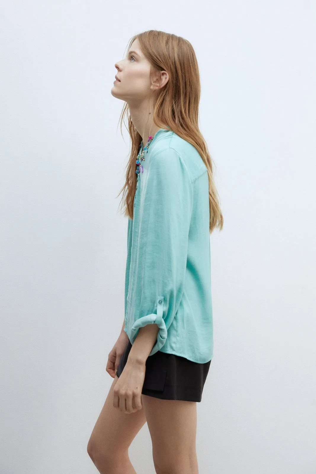 Buttons loose-fit blouse - Green