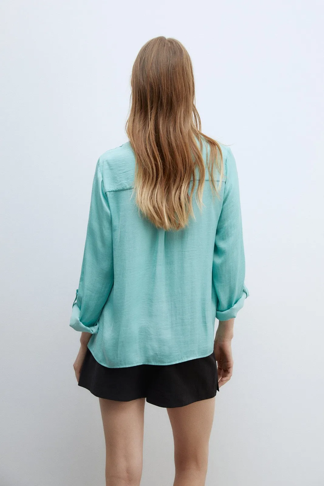 Buttons loose-fit blouse - Green