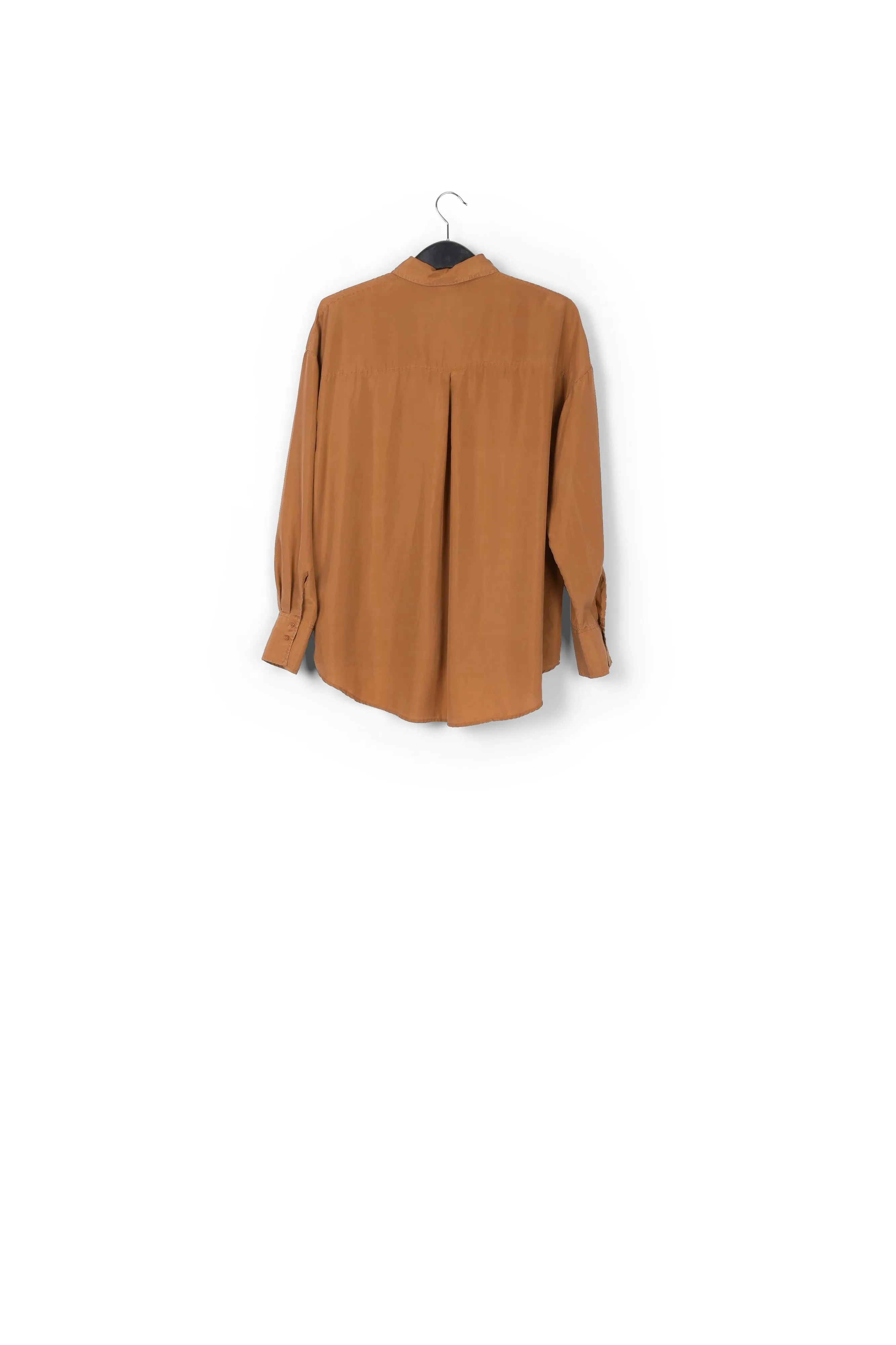 Camel loose-fit silk shirt