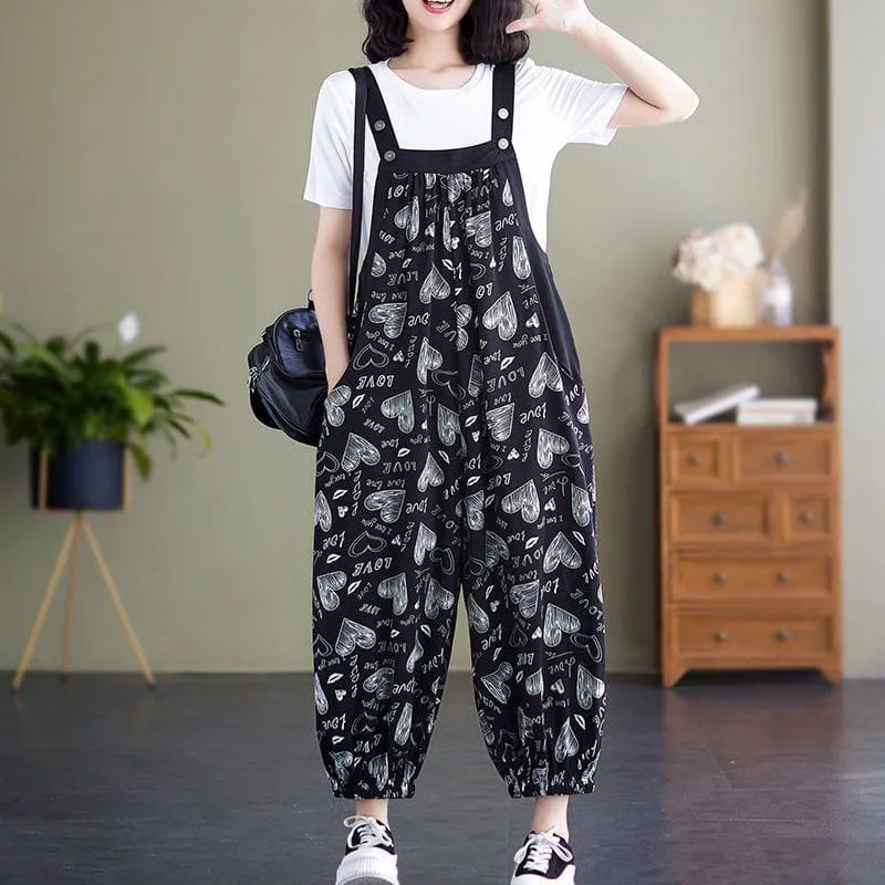 🔥Casual Loose Jumpsuit with Pockets & Solid Color T-Shirt Two-Piece Set