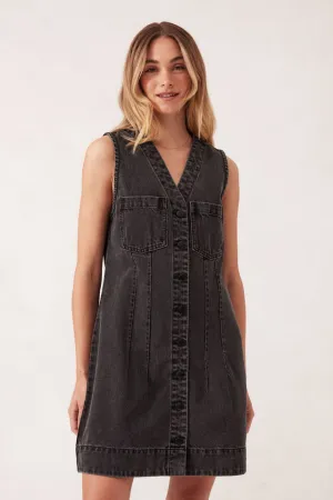 Ceres Life Seamed Mini Shift Dress - Vintage Black