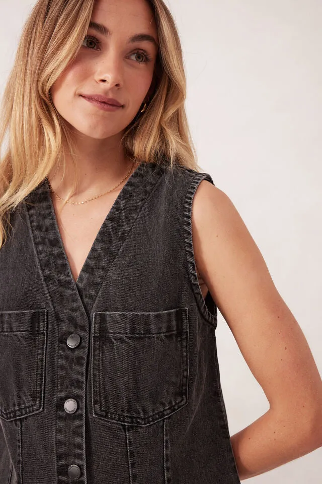 Ceres Life Seamed Mini Shift Dress - Vintage Black