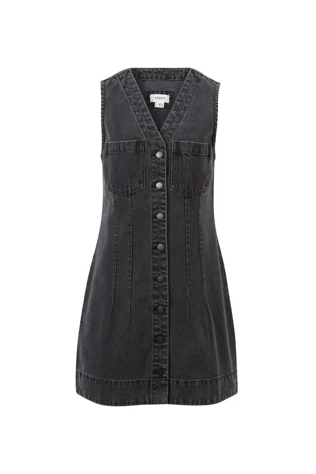Ceres Life Seamed Mini Shift Dress - Vintage Black