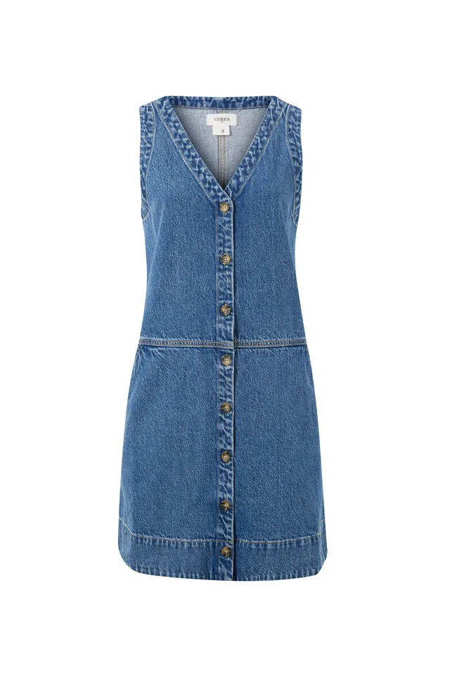 Ceres Life Side Pocket Mini Shift Dress - Fresh Indigo