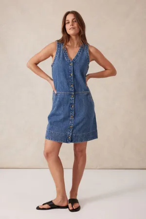 Ceres Life Side Pocket Mini Shift Dress - Fresh Indigo