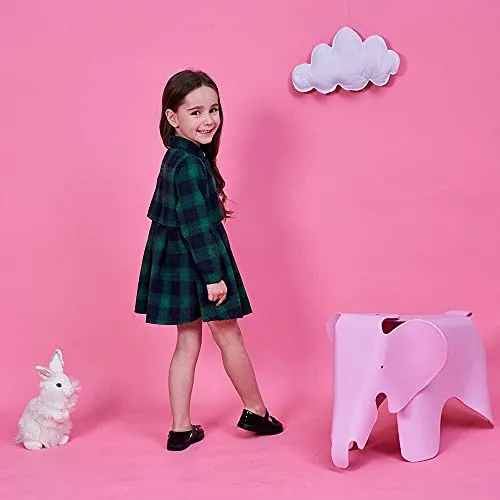 Check Plaid Collar Neck Shirt Dress - Girls Sizes 8-9