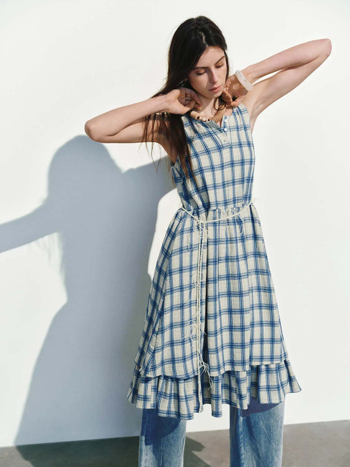 Checkered A-Line Dresses