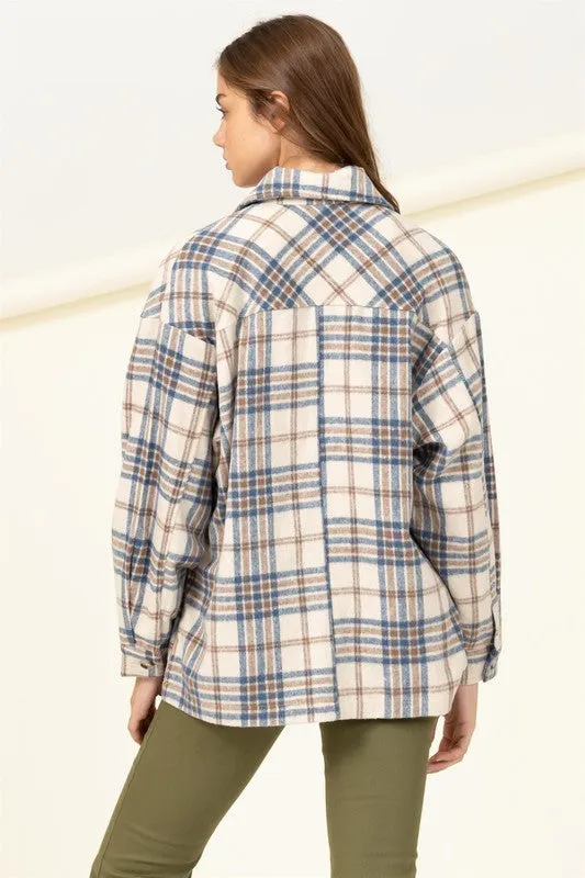 Checkered Print Button-Front Top