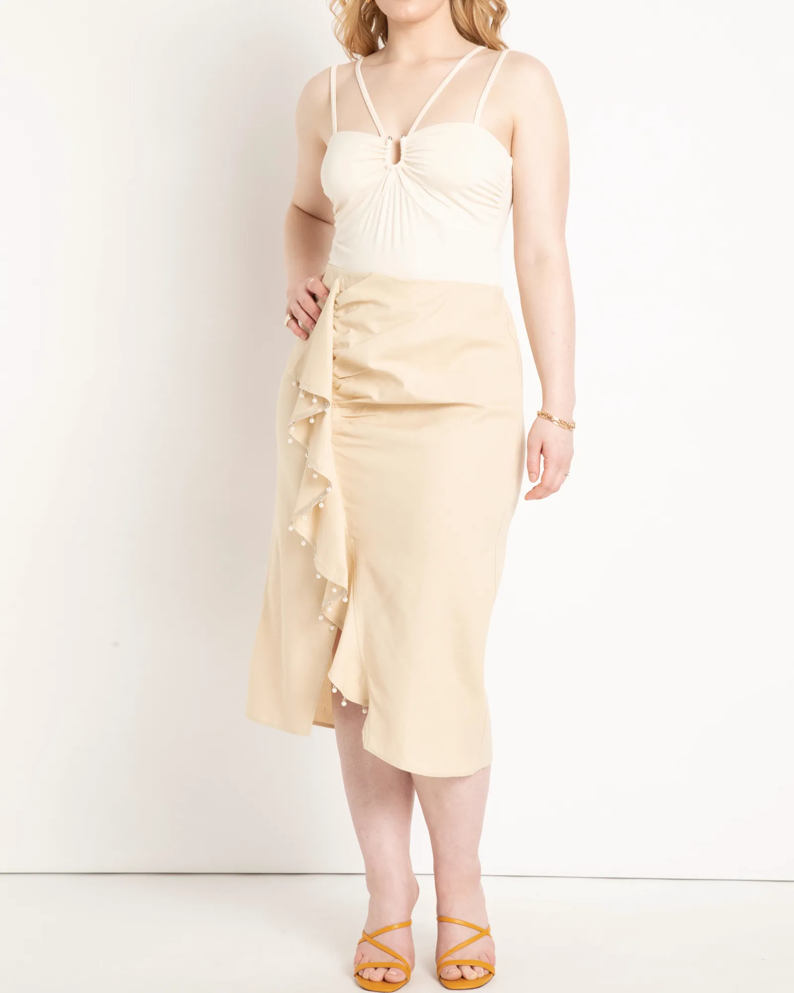 Chloe Neckline Detail Bodysuit | Parchment
