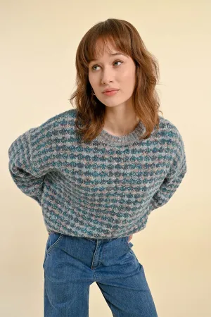 CHUNKY KNIT SWEATER WITH METALLIC THREADS