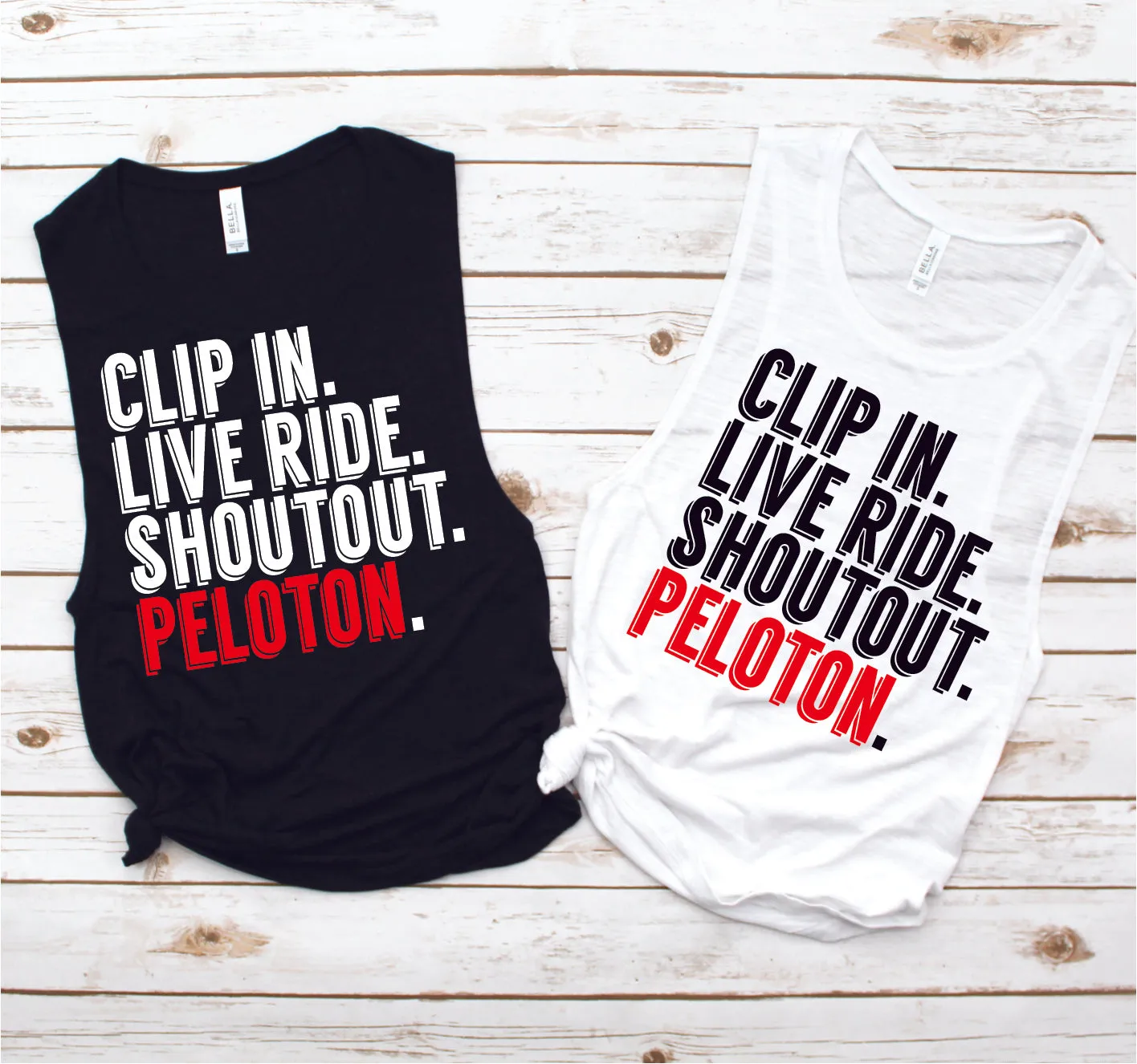 Clip In Live Ride Shoutout Spin Muscle Tank - Fitness Tees by Hustle and Soul Clothing