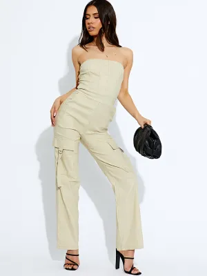 Corset Style Cargo Cami Jumpsuit