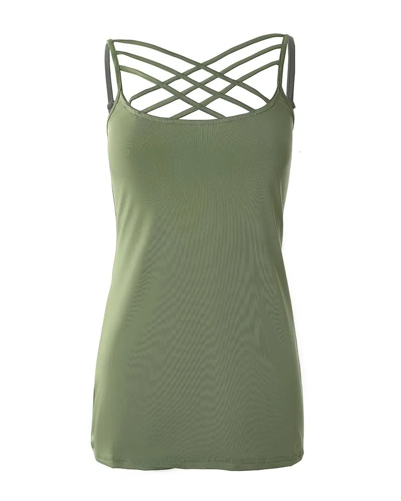 Crisscross Strappy Sleeveless Skinny Top