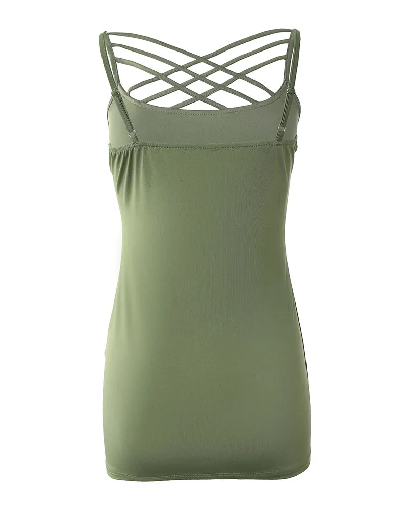 Crisscross Strappy Sleeveless Skinny Top