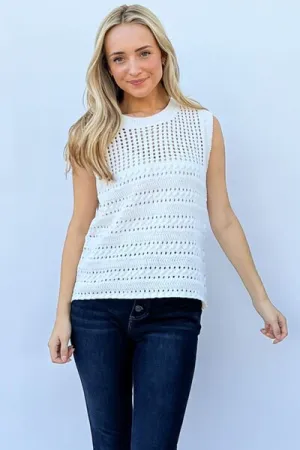 Cristy Hollowed Out Buttoned Tank
