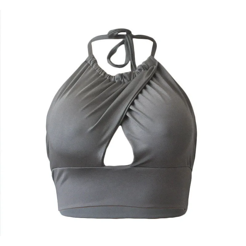 Crop Tops Women Beach Wear Halter Tops Cropped Fashion Sleeveless Short Vest Bustier Cropped Crop Tops