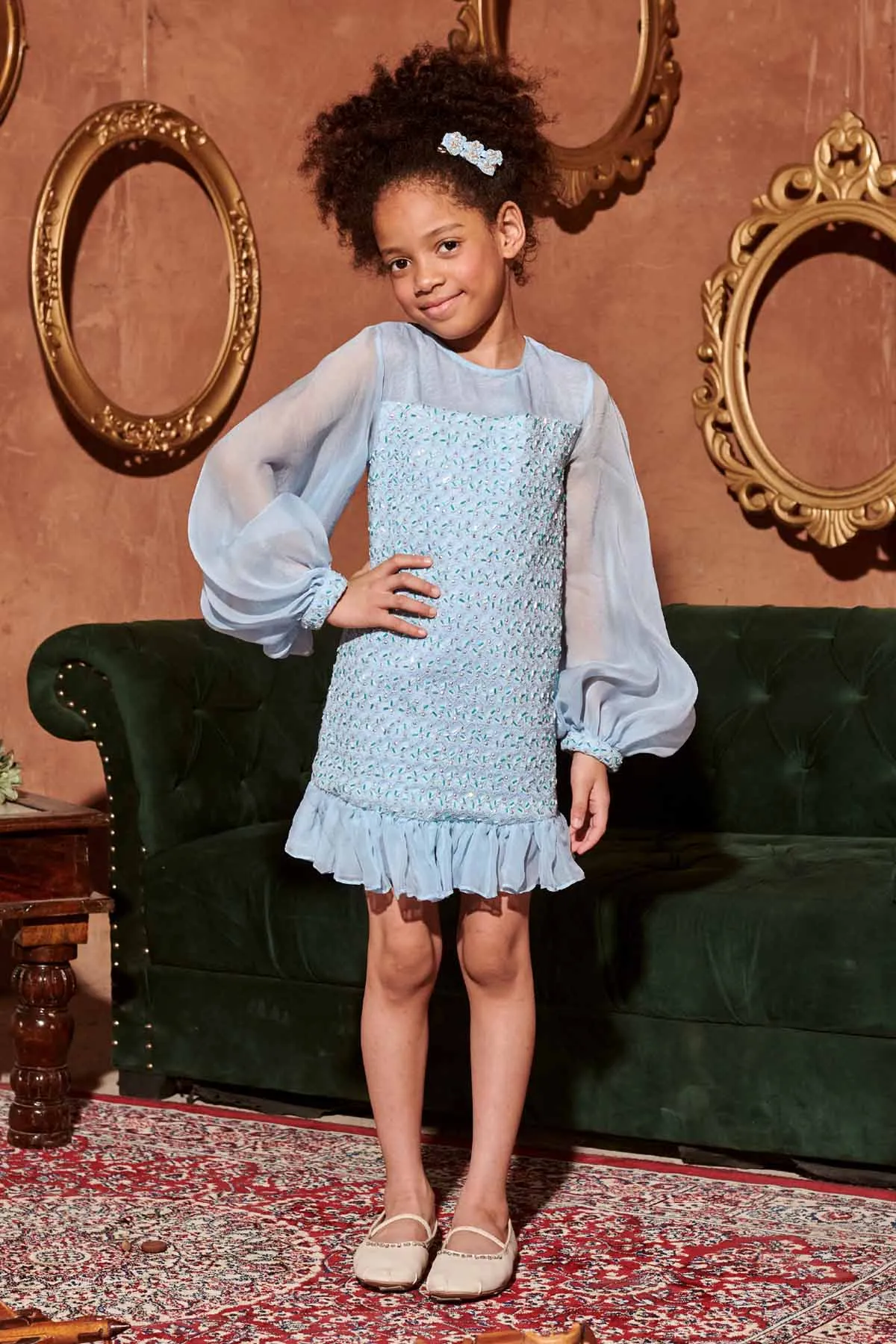 Crystal Blue A-Line Dress