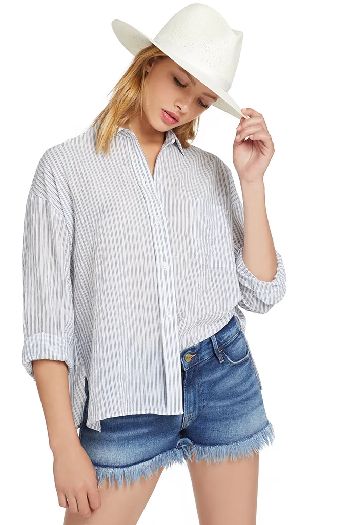 DBL Bar Stripe Boxy L/S (Marine)