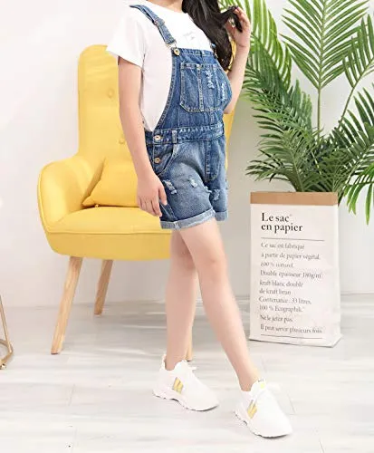 Denim Bib Shortalls for Little&Big Girls