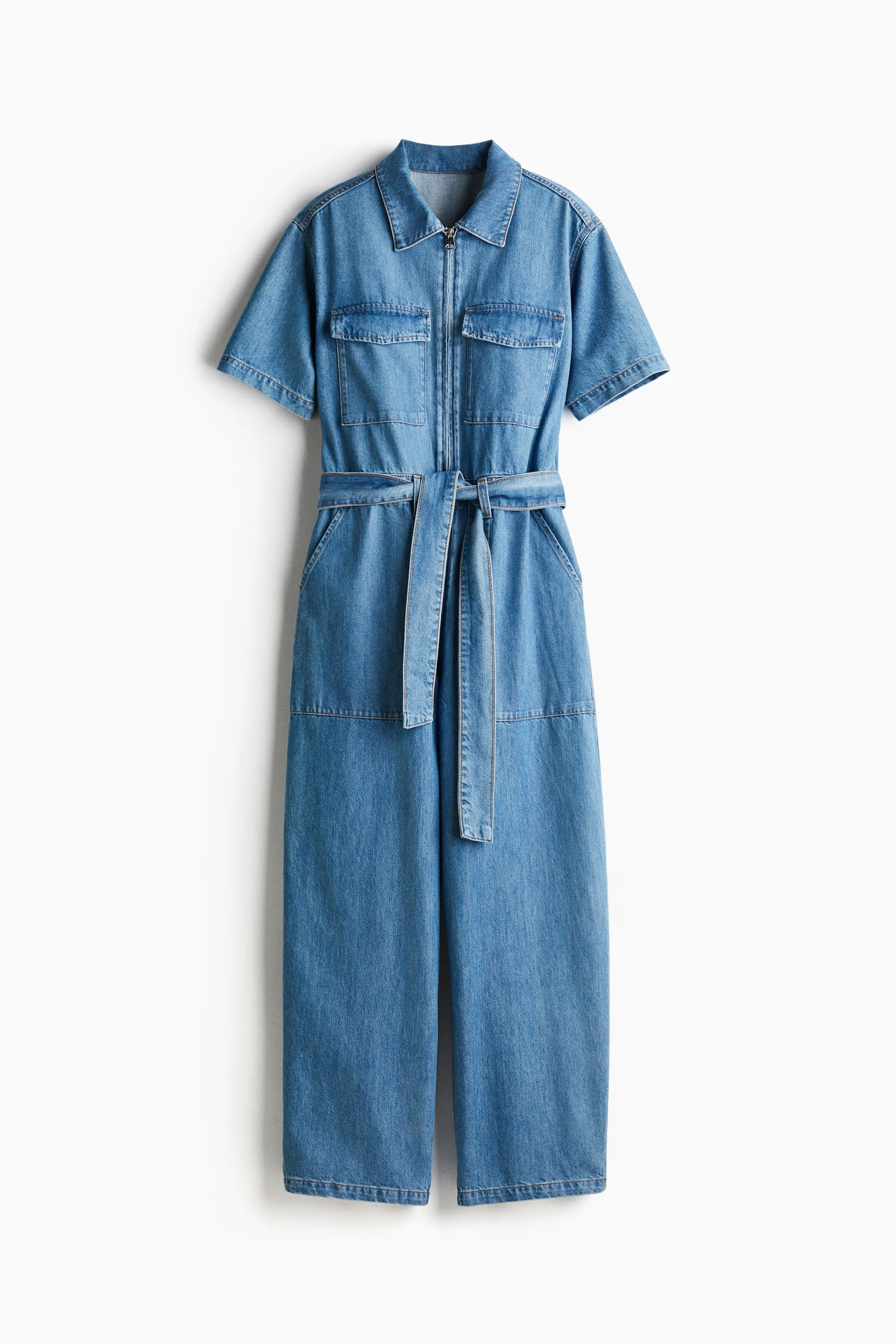 Denim boiler suit