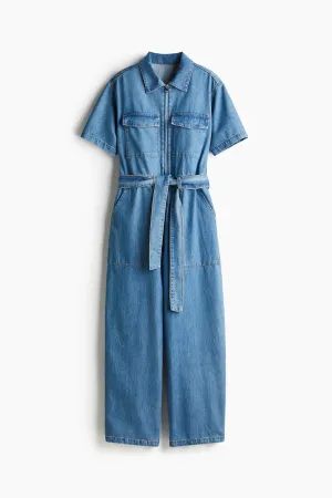 Denim boiler suit