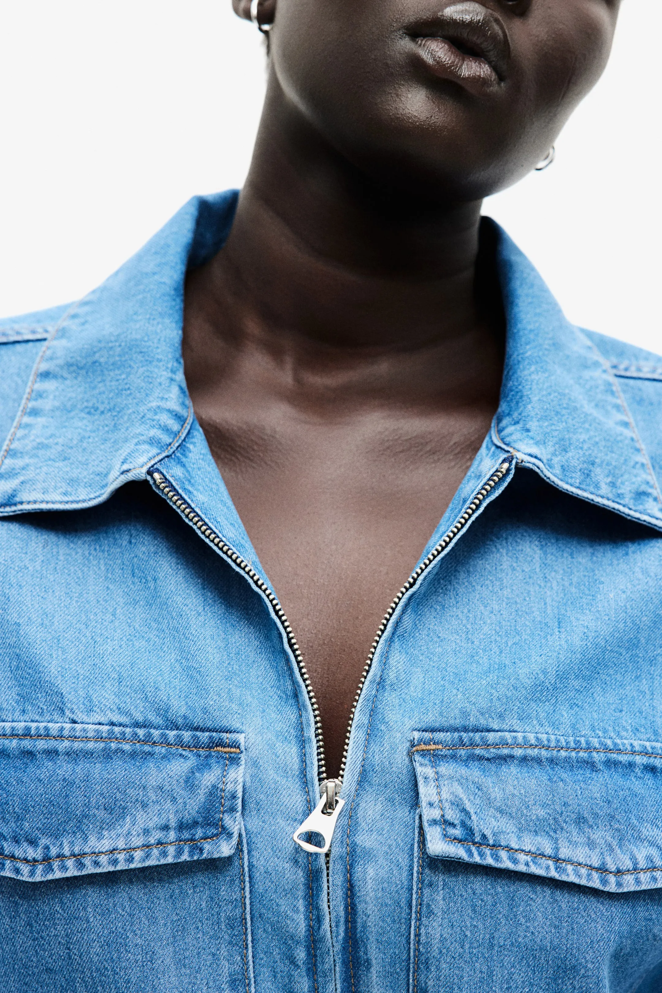 Denim boiler suit