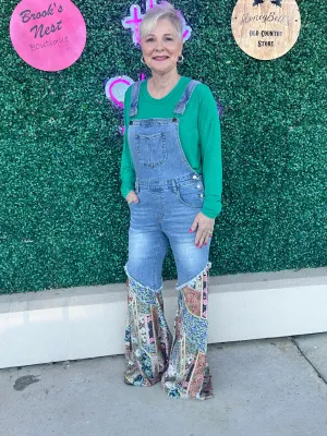 Denim Contrast Bottom Overall’s