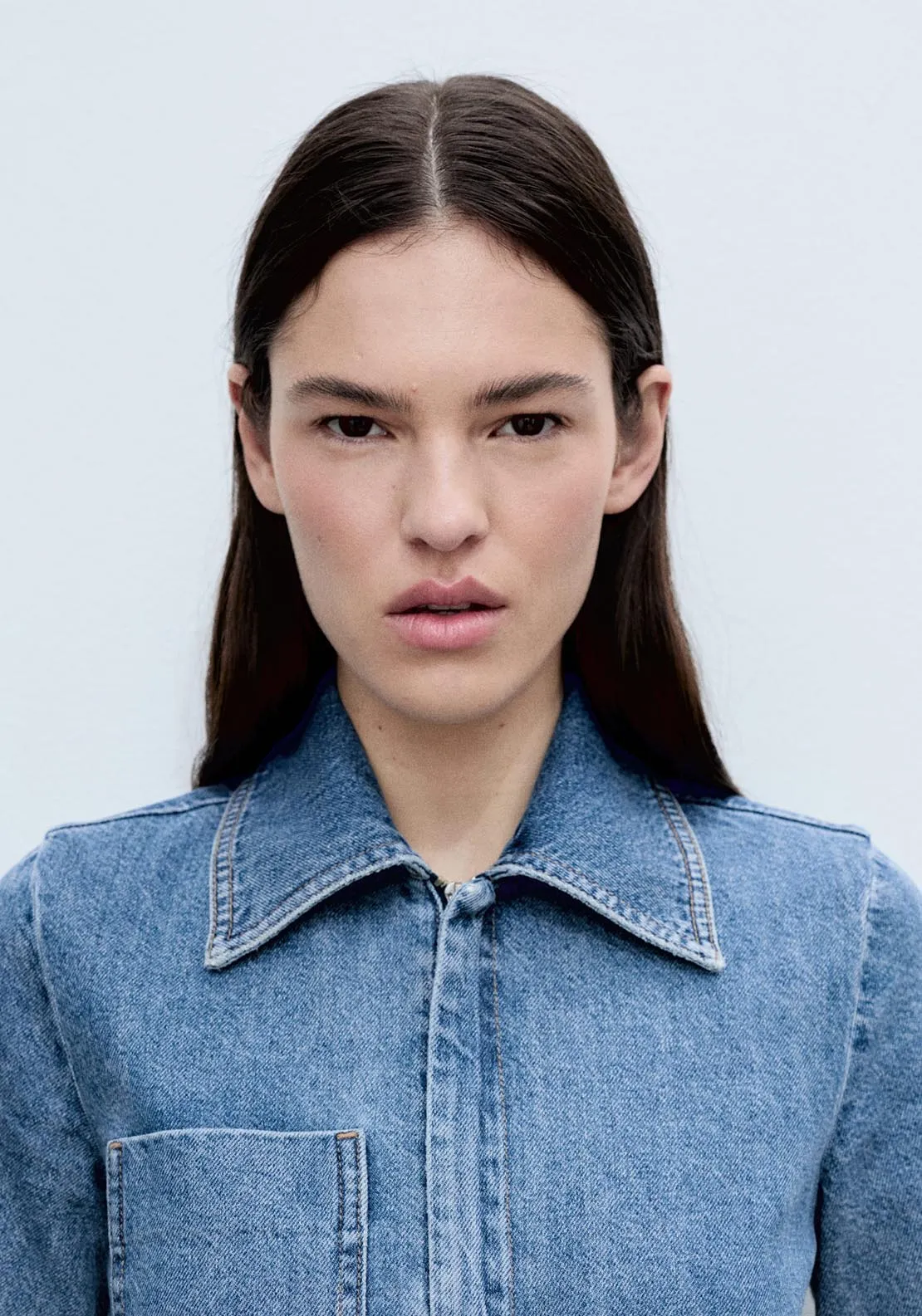 Denim jumpsuit belt - Open Blue