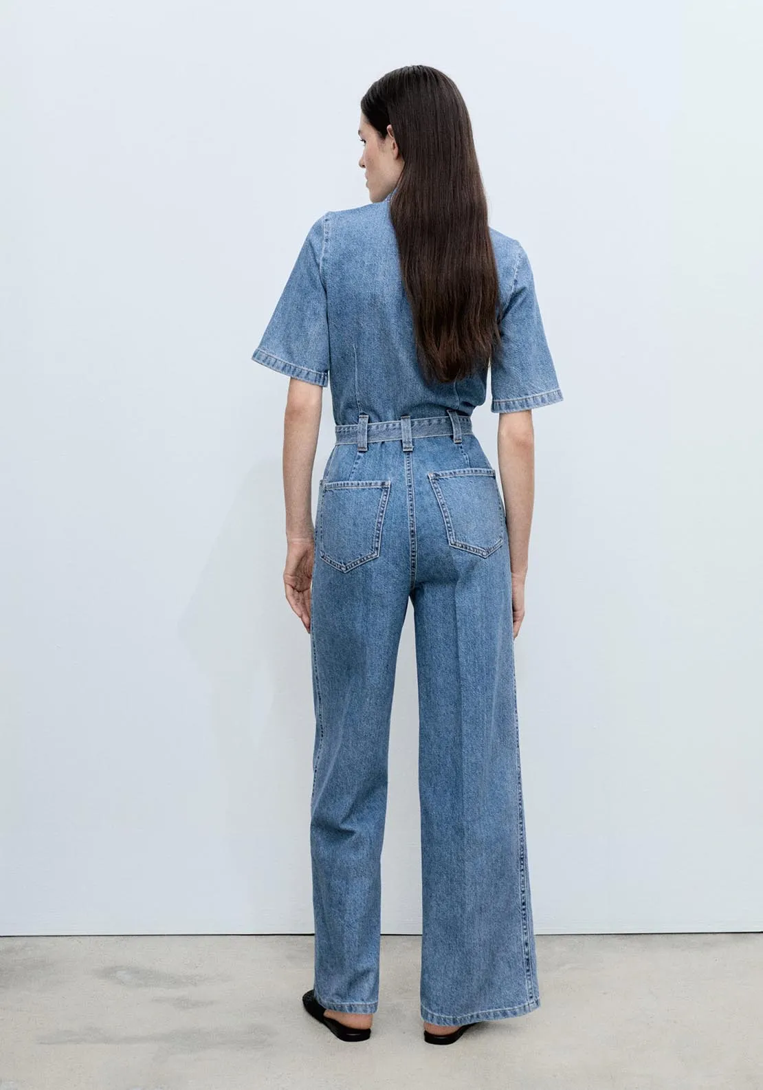 Denim jumpsuit belt - Open Blue
